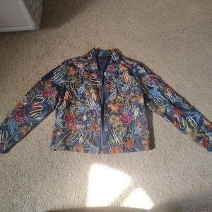 Life Style Paisley Denim Jacket